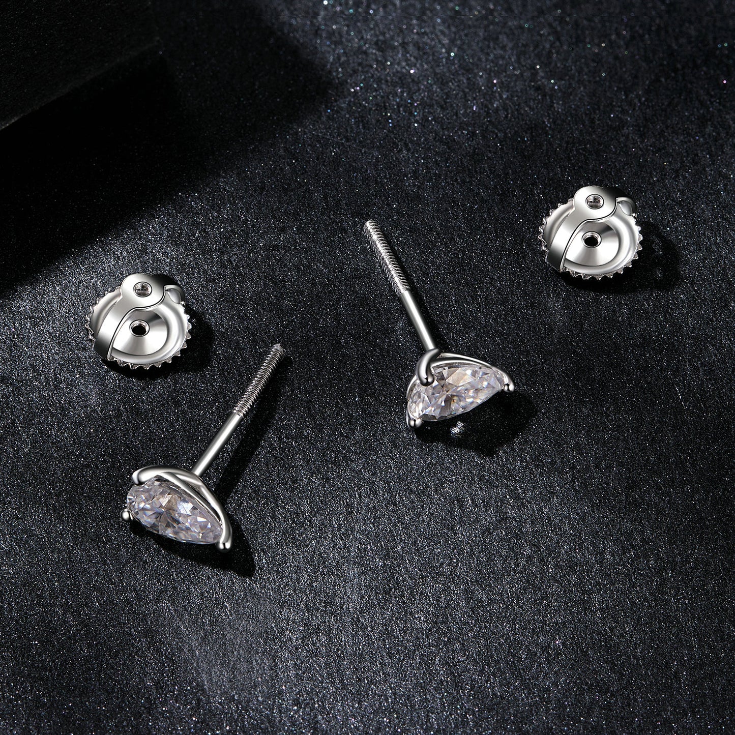 Teardrop Moissanite Studs