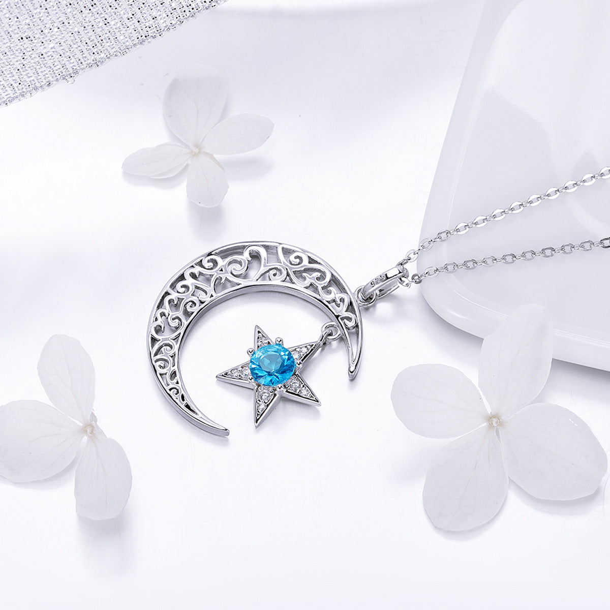 Glittering Cosmos Sterling Silver Necklace