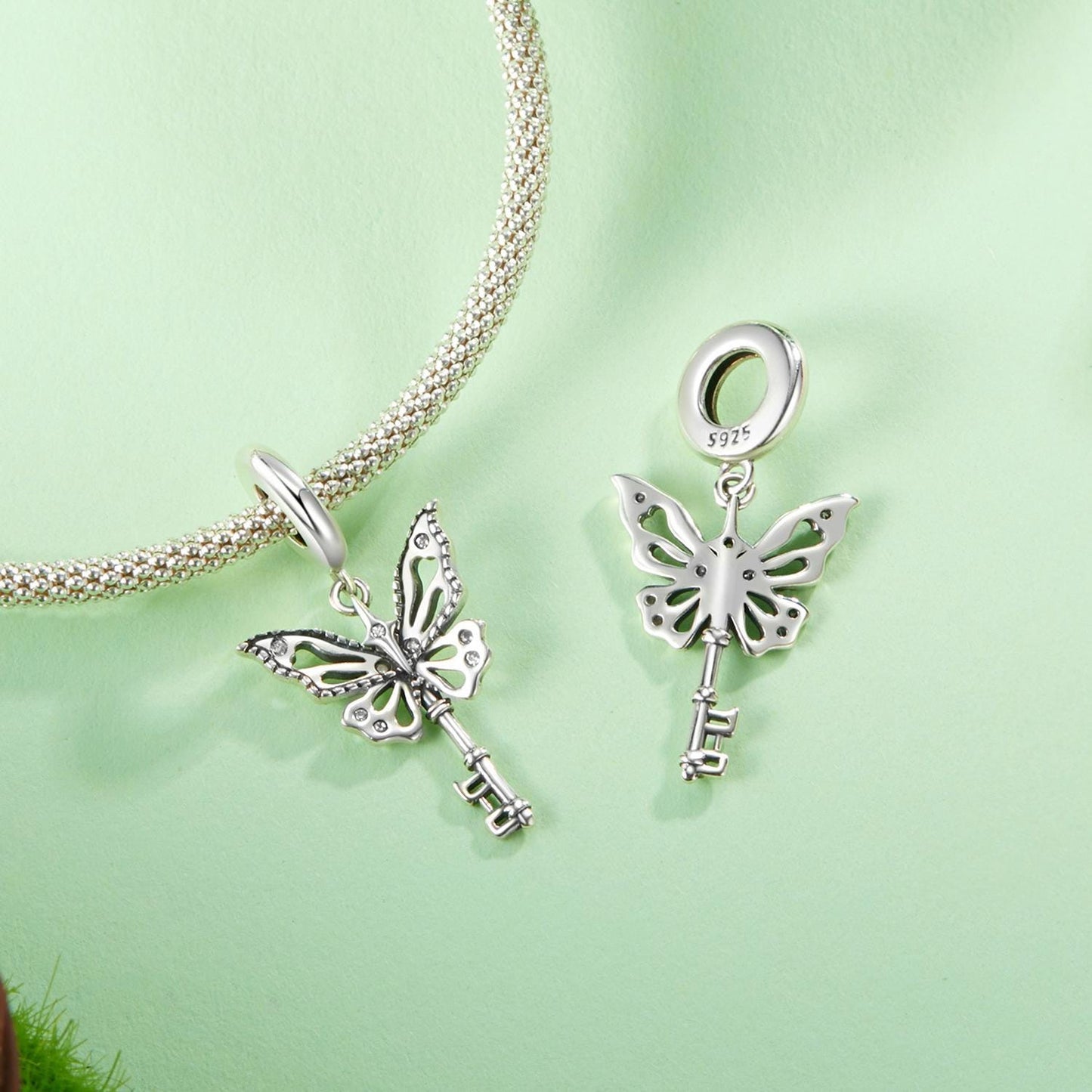 Butterfly Key Pendant Charm