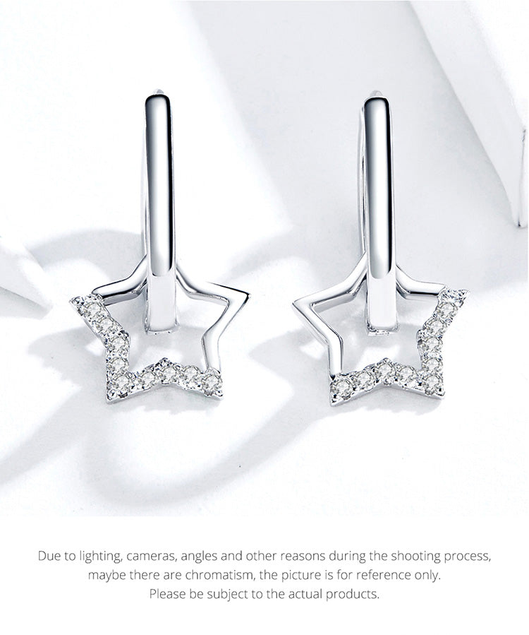 Pentagon Star Clip-On Earrings