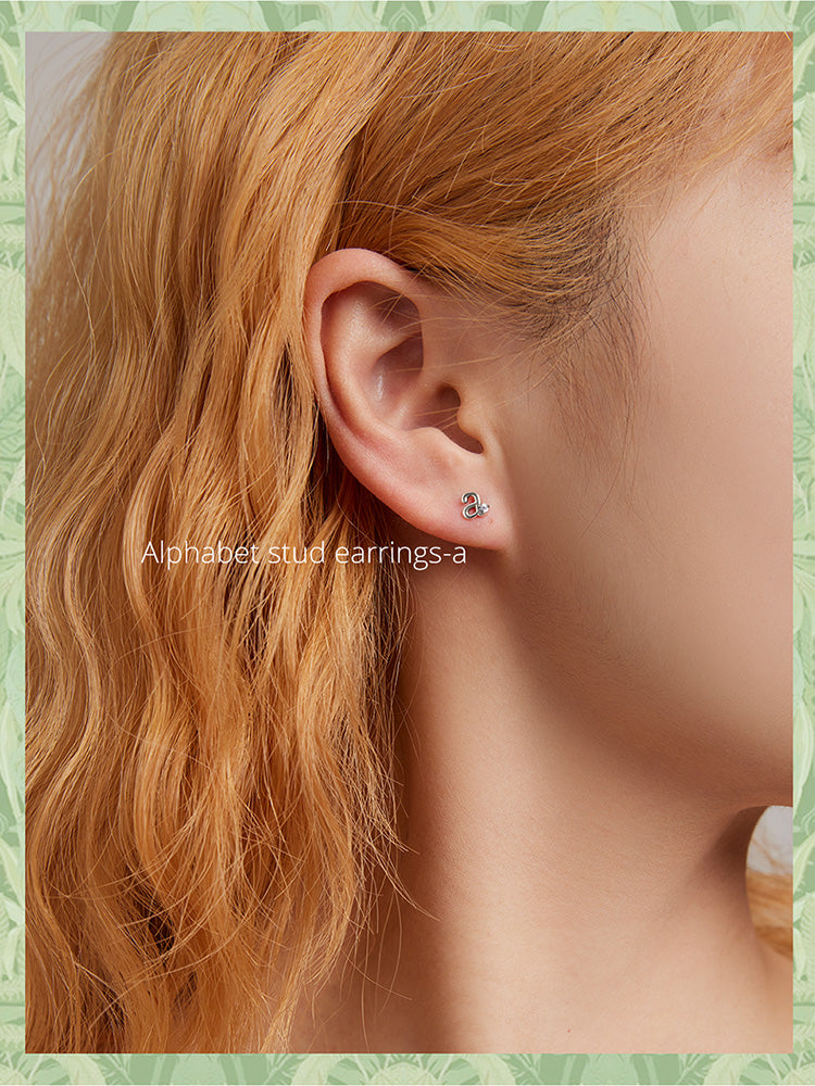 Alphabet M Stud Earrings