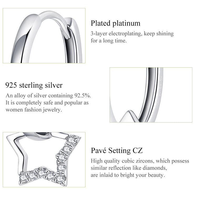 Pentagon Star Clip-On Earrings