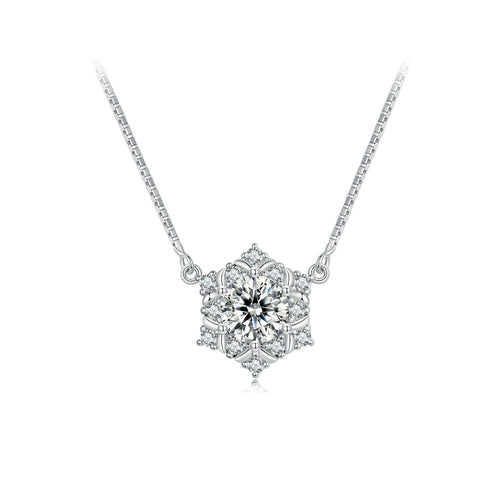 Delicate Snowflake Collarbone Chain Necklace