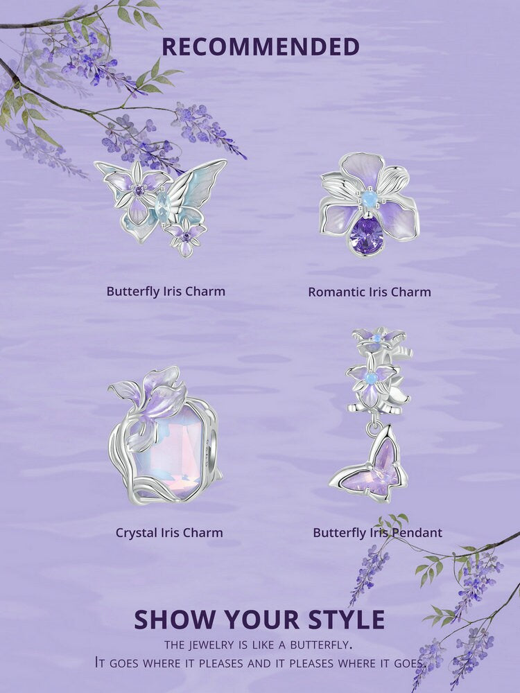 Butterfly Iris Charm