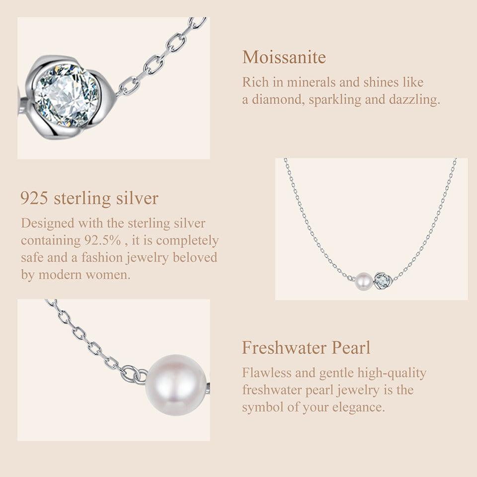 Rose Design Moissanite Necklace