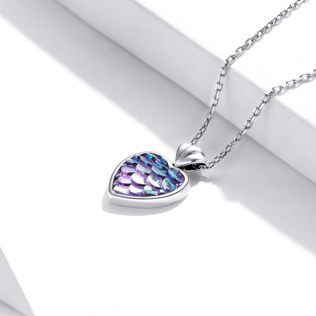 Scale Heart Pendant Necklace