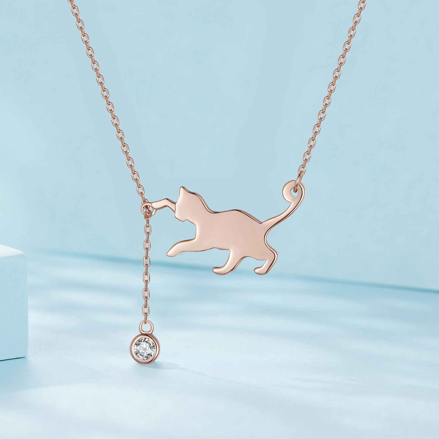 Mischievous Cat Sterling Silver Necklace