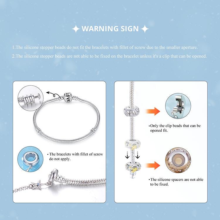 Ice Crystal Silicone Safety Chain Charm