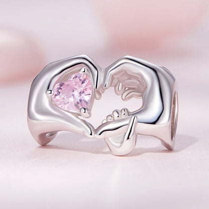 Hand Heart Bead Charm