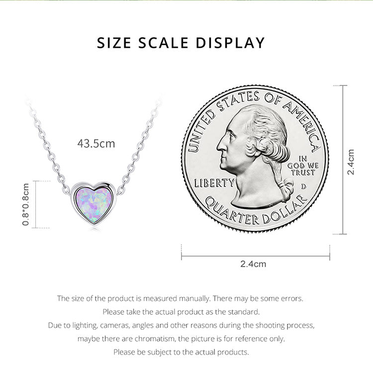 Opal Heart Pendant Necklace