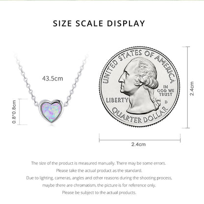 Opal Heart Pendant Necklace