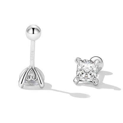 Minimalist Square Cubic Zirconia Stud Earrings