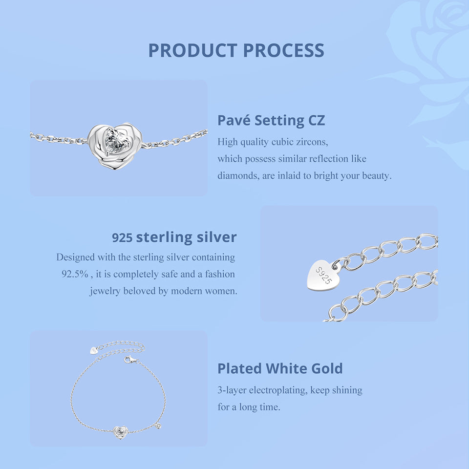 Rose Blossom Heart Bracelet