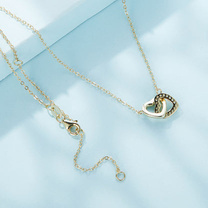 Interlocked Hearts Sterling Silver Necklace