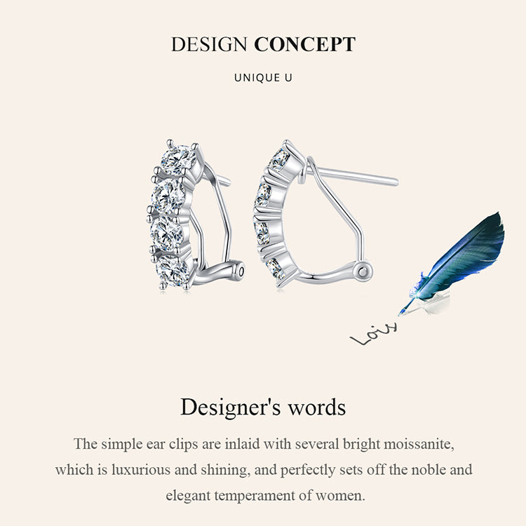Sparkling Moissanite Ear Climbers