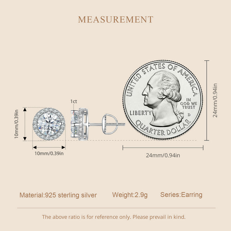 1ct Moissanite Studs