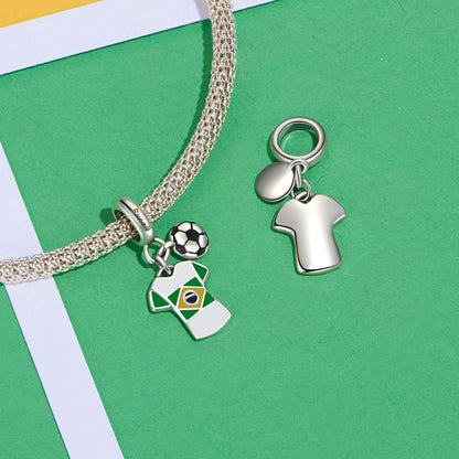 Brazil Football Jersey Charm