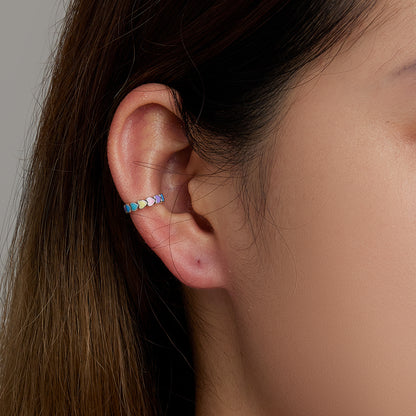 Rainbow Heart Ear Cuff