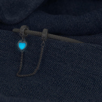 Denim Heart Safety Chain Charm