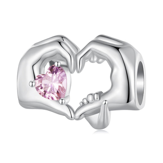 Hand Heart Bead Charm