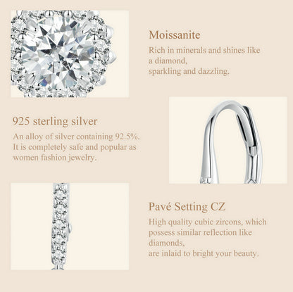 Sparkling 1ct Moissanite Spring Ear Climbers