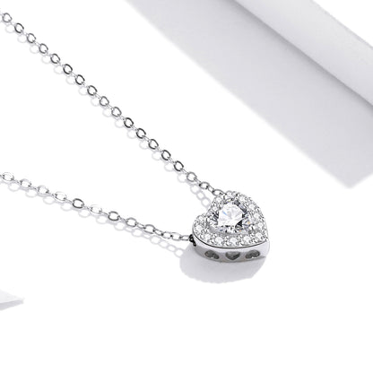 Glittering Heart Pendant Necklace