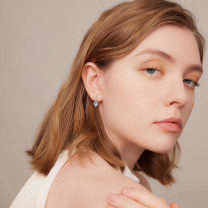 Sparkling Heart Clip Earrings