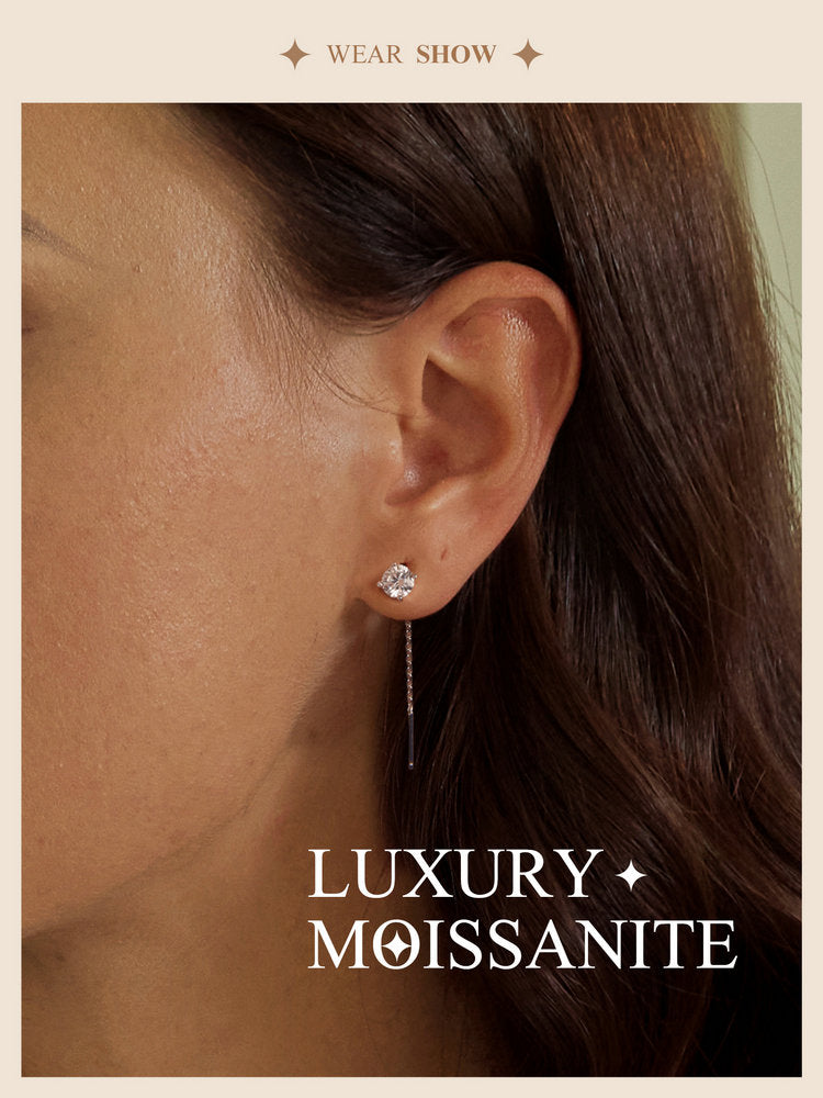 0.4ct Moissanite Threader Earrings