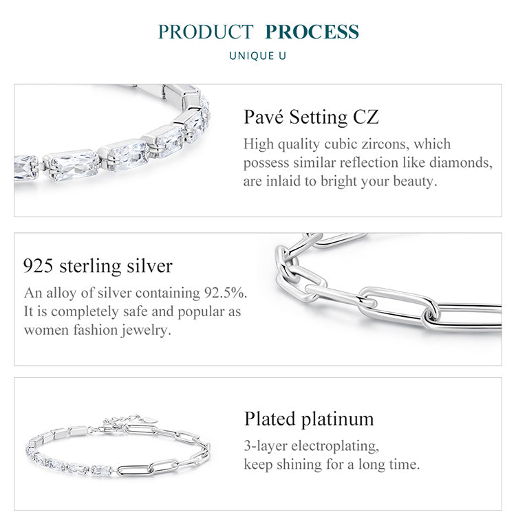 Chain Link Zircon Bracelet