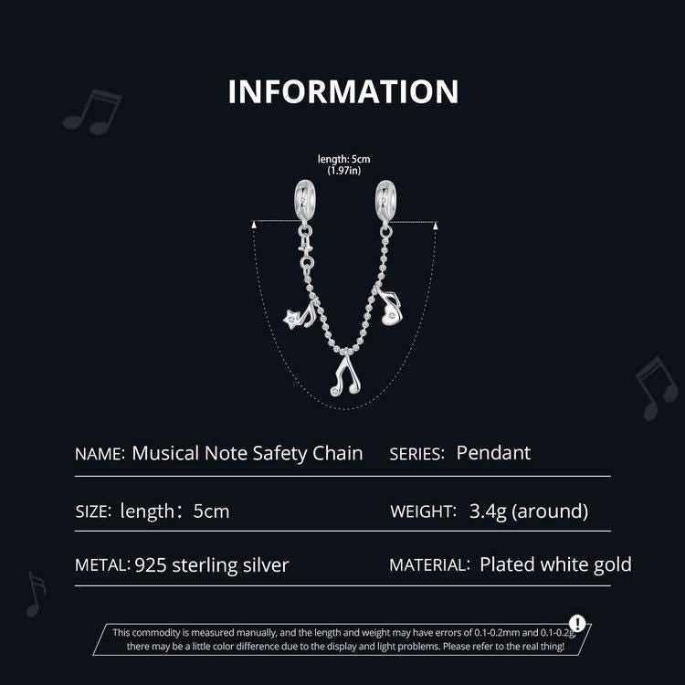 Musical Note Safety Chain Charm