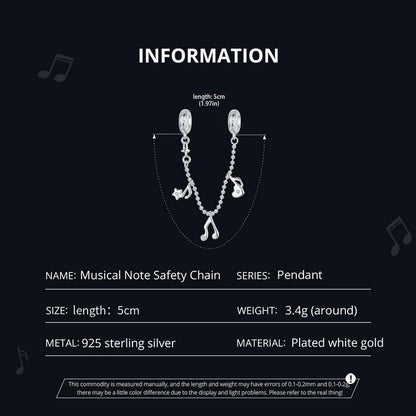 Musical Note Safety Chain Charm
