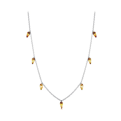 Amber Fringe Neck Chain Necklace