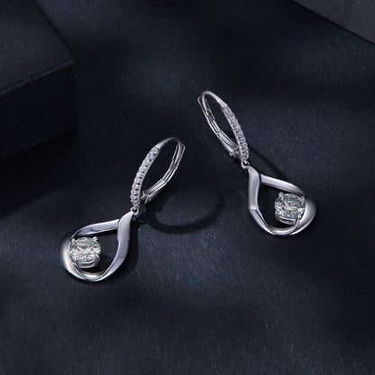 Teardrop Moissanite Spring Earrings