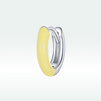 Dual-Tone Clip-On Earrings-Yellow