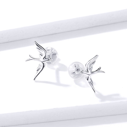 Spring Swallow Hoop Earrings