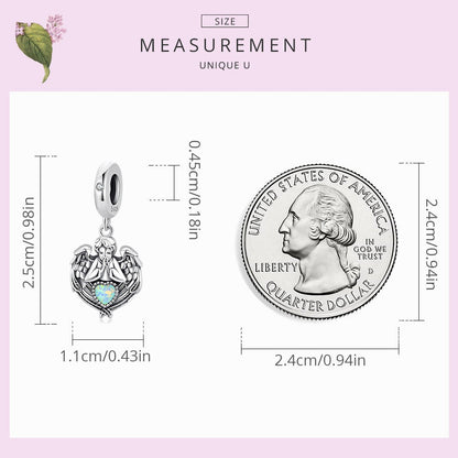 Angel Praying Heart Charm