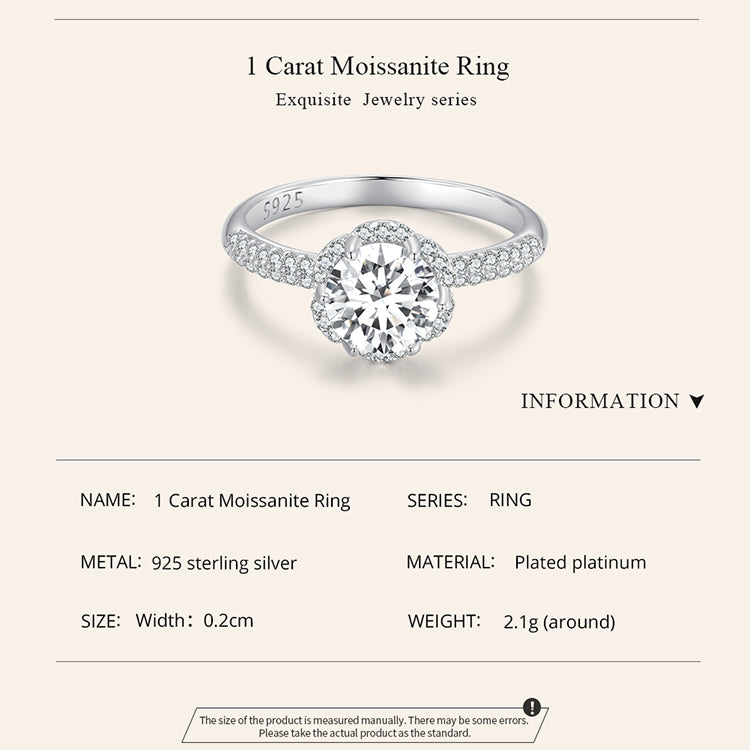1 Carat Moissanite Ring