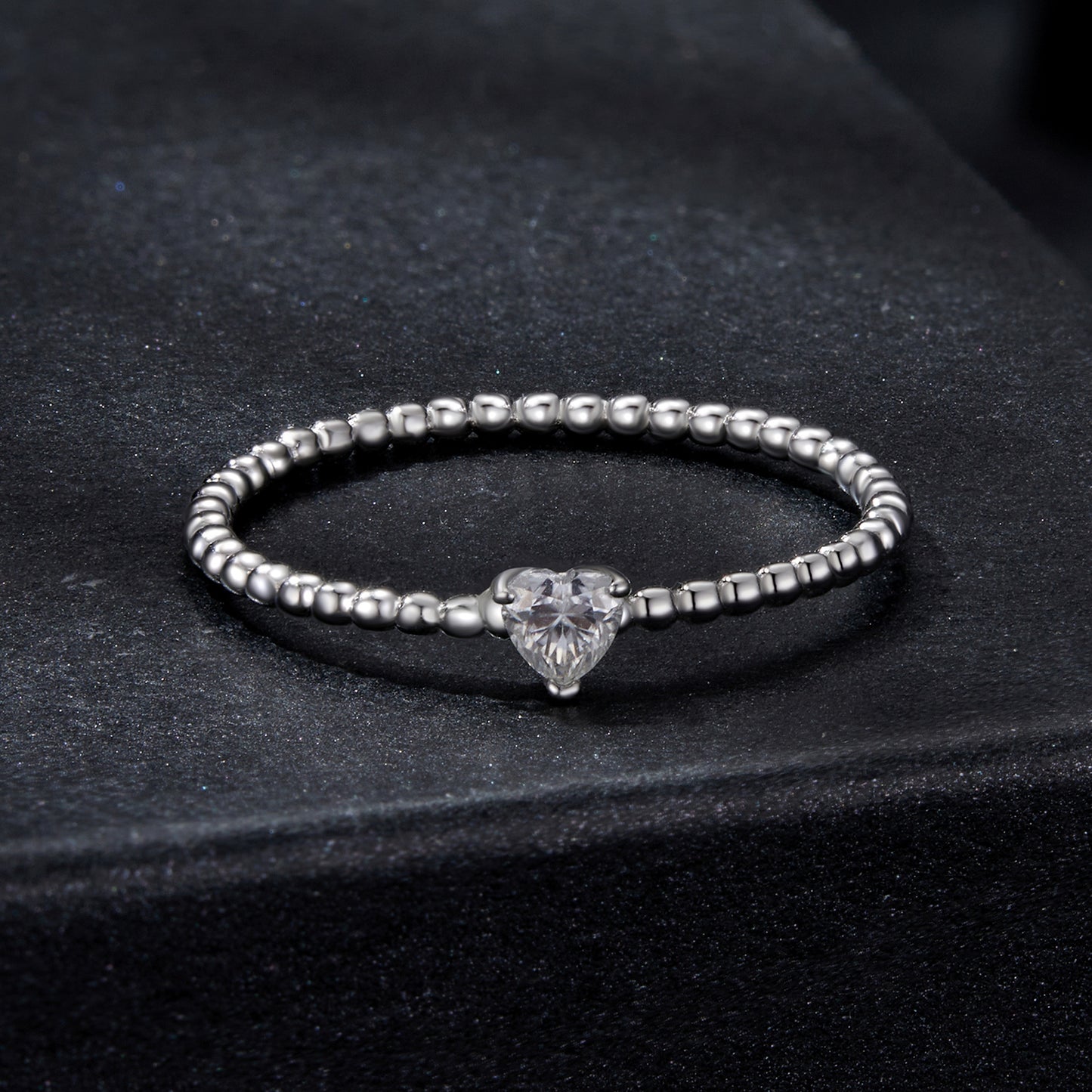 Heart-Shaped Moissanite Ring