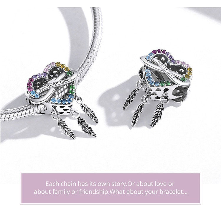 Heart Dream Catcher Charm