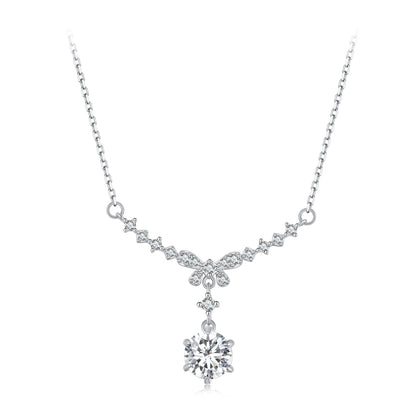 Bow Design Moissanite Necklace