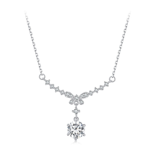 Bow Design Moissanite Necklace