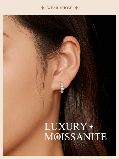 Moissanite Ear Climbers ，Moissanite Stud Earrings 925 Sterling Silver Lab-Created Diamond Alternative Jewelry for Women Men