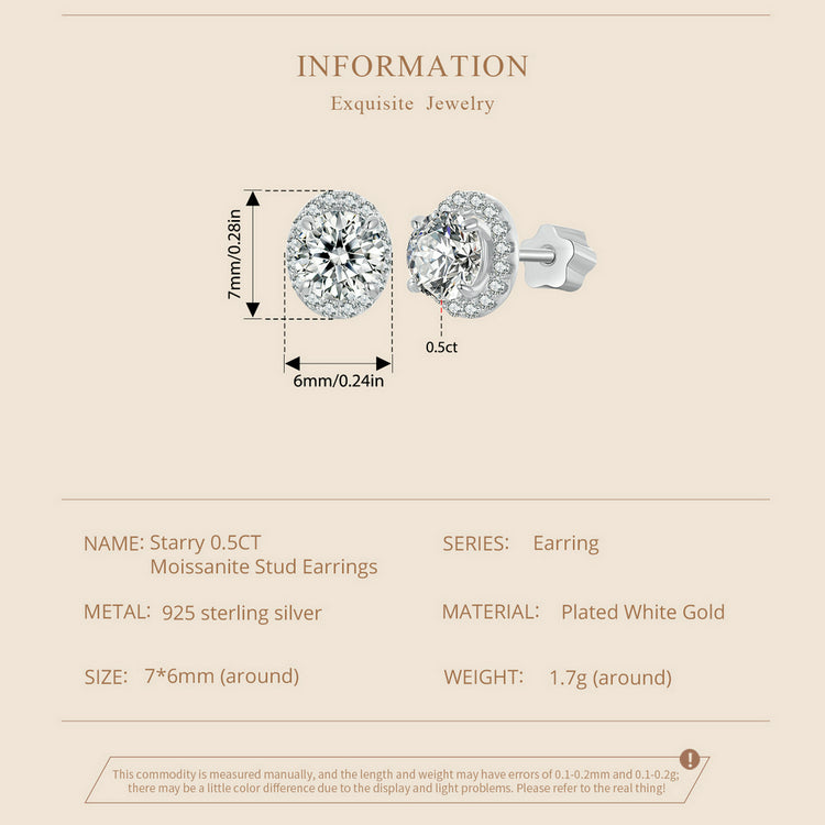 Celestial 0.5ct Moissanite Studs