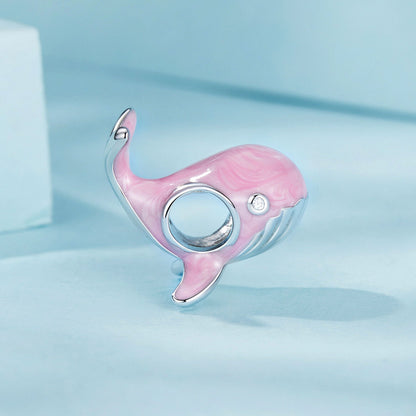 Pink Whale Charm