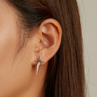 Rose Dagger Stud Earrings