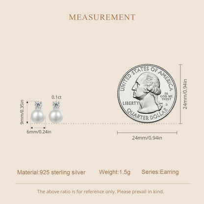 Natural Pearl & 0.1ct Moissanite Studs