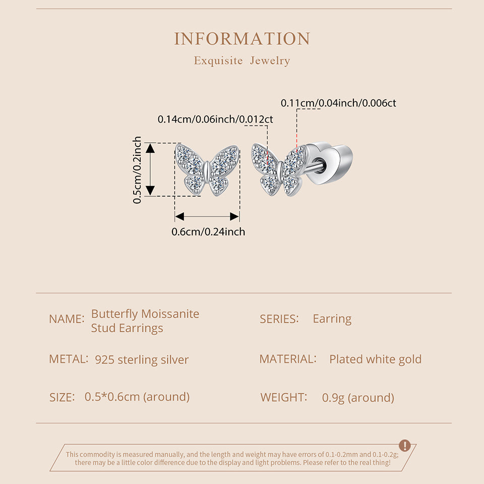 Butterfly Moissanite Studs