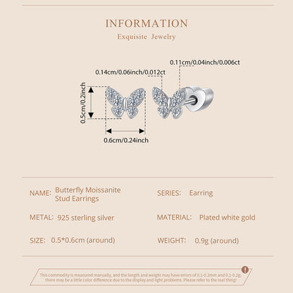 Butterfly Moissanite Studs