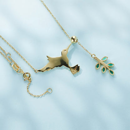 Hummingbird Greeting Sterling Silver Necklace