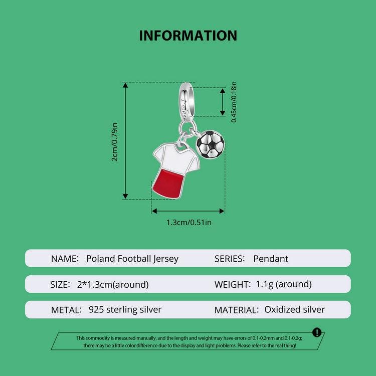 Poland Football Jersey Charm
